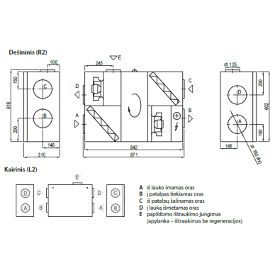 Rekuperatorius Komfovent Domekt R-250-F C6 2