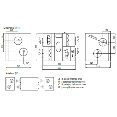 Rekuperatorius Komfovent Domekt R-400-H C6M 1