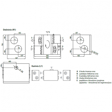 Rekuperatorius Komfovent  Domekt R-700-H C6M 1